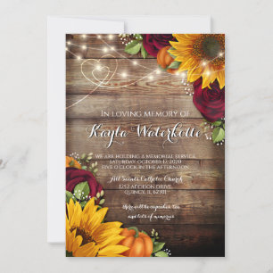 Invitation Service commémoratif Tournesol et décès de Roses