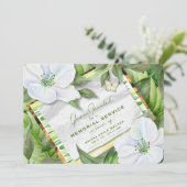 Invitation Service commémoratif White Floral Garden Greens (Debout devant)