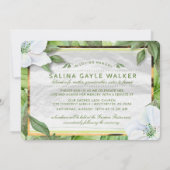 Invitation Service commémoratif White Floral Garden Greens (Dos)