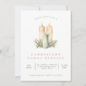 Invitation Service de carol simple à la lumière des bougies (Devant)