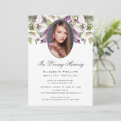 Invitation Service de Mémorial photo de Calla Lilies blanc vi (Debout devant)