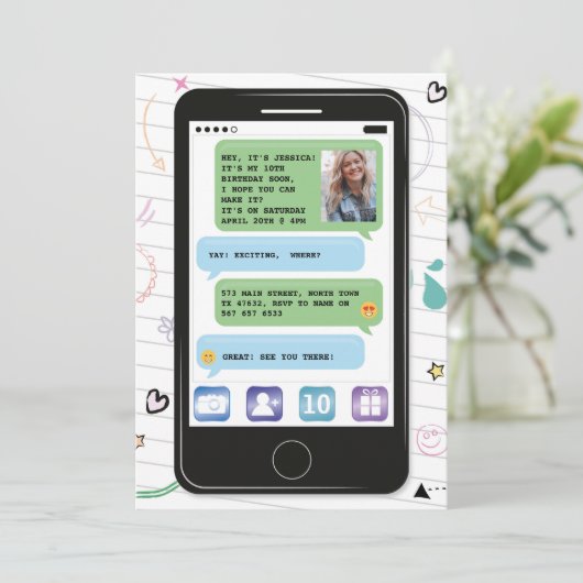 Invitation Service de mini-messages mobile de conversation de (Debout devant)