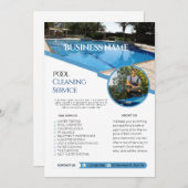 Invitation Service de nettoyage de piscine Circulaire d'affai (Devant / Derrière)