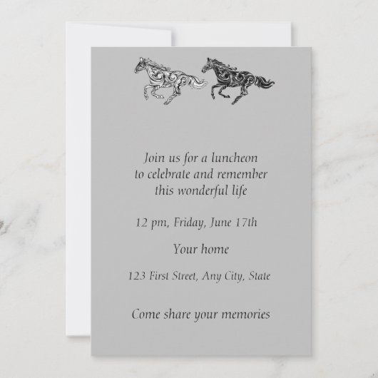 Invitation Service de photos commémoratives Chevaux d'art gra (Devant)