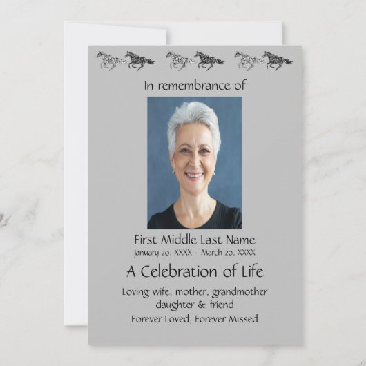 Invitation Service de photos commémoratives Chevaux d'art gra (Dos)