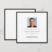 Invitation Service des funérailles de la photo commémorative (Devant / Derrière)