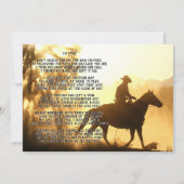 Invitation Service funèbre commémoratif Cowboy Sunset Gold (Dos)