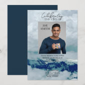 Invitation Service funèbre commémoratif moderne (Devant / Derrière)