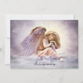 Invitation Service funèbre et photo d'amour angélique (Devant)