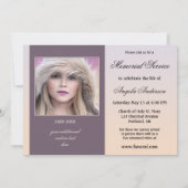 Invitation Service funèbre et photo d'amour angélique (Dos)