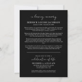 Invitation Service Funèbre Simple et Élégant d'Adieu (Dos)