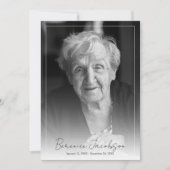 Invitation Service Funèbre Simple et Élégant de Mémoire (Devant)