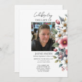 Invitation Service funéraire botanique moderne e-vite (Devant / Derrière)