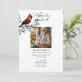 Invitation Service funéraire botanique moderne e-vite (Debout devant)