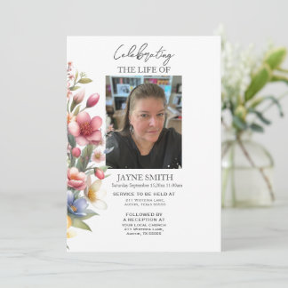 Invitation Service funéraire botanique moderne e-vite