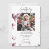 Invitation Service funéraire botanique moderne e-vite (Devant)