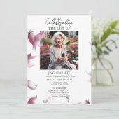 Invitation Service funéraire botanique moderne e-vite (Debout devant)