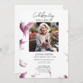 Invitation Service funéraire botanique moderne e-vite (Devant / Derrière)