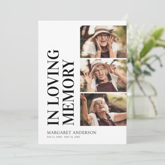 Invitation Service funéraire commémoratif 3 Photo (Debout devant)