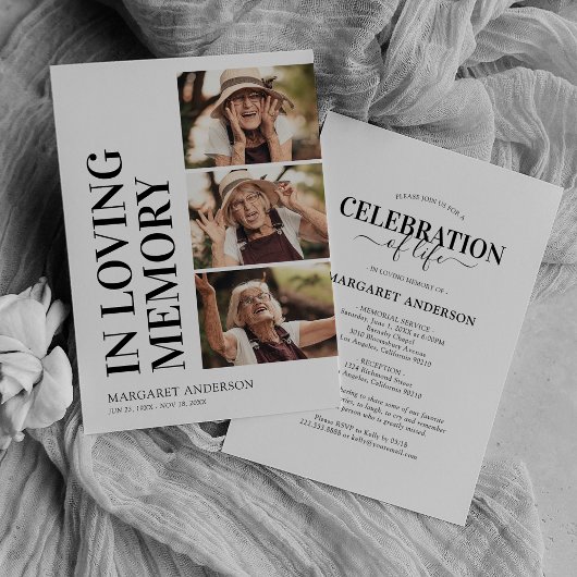 Invitation Service funéraire commémoratif 3 Photo