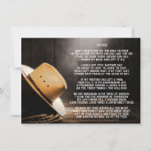 Invitation Service funéraire commémoratif de Cowboy (Dos)