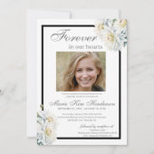 Invitation Service funéraire de Chrysanthemum Boho blanc (Devant)