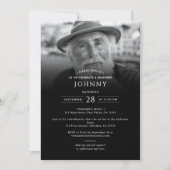 Invitation Service funéraire/mémorial 2 photos moderne et élé (Devant)