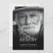 Invitation Service funéraire/mémorial 2 photos moderne et élé (Dos)