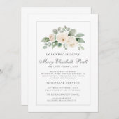 Invitation Service funéraire White Rose (Devant / Derrière)