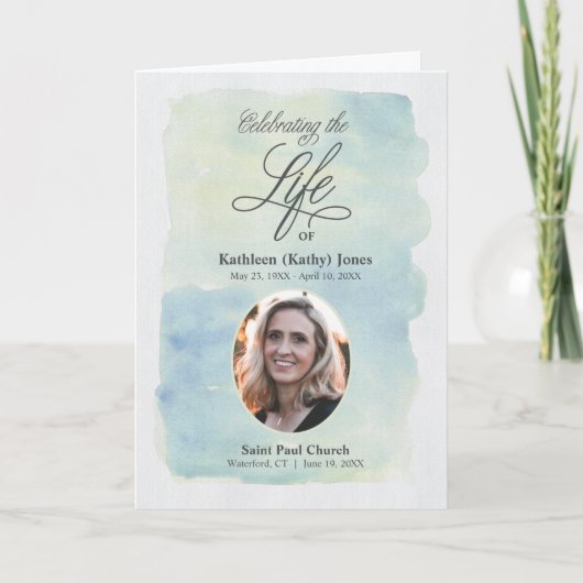 Invitation Service Mémorial avec funérailles photo (Devant)