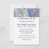 Invitation Service Memorial Hummingbird Garden Flower Custom (Dos)