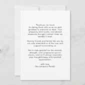 Invitation Service Mémorial Imprimé Ou Numérique (Dos)