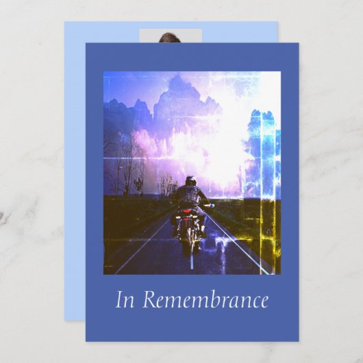 Invitation Service Memorial personnalisé Motorcycle Moker Cho (Devant / Derrière)