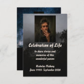 Invitation Service Memorial Personnalisé Nuit Ciel Nuit (Devant / Derrière)