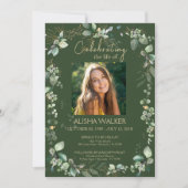 Invitation Service Memorial Photo Green Forest (Devant)