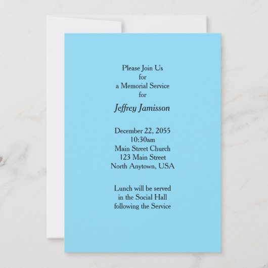 Invitation Service Mémorial, Turquoise Stream, Red Rocks (Dos)