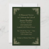 Invitation Service Mémorial Vert Art Déco (Devant)