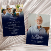 Invitation Service Moderne Élégant De 2 Photo Funérailles/Mém