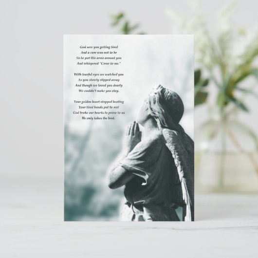 Invitation services commémoratifs de prière d'ange (Debout devant)