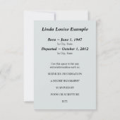 Invitation services commémoratifs de prière d'ange (Dos)