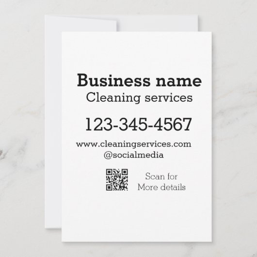 Invitation Services de nettoyage ajouter l'adresse e-mail du  (Devant)