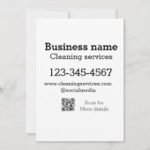 Invitation Services de nettoyage ajouter l'adresse e-mail du  (Dos)