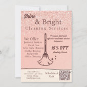 Invitation Services de nettoyage Blush Rose Gold Scan To Conn (Devant)