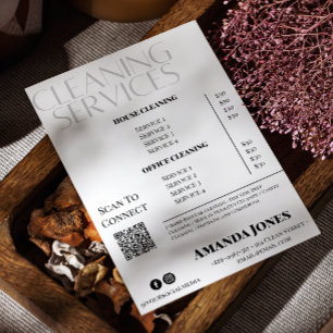 Invitation Services De Nettoyage Maid Prix Noir Et Blanc