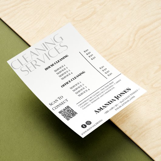 Invitation Services De Nettoyage Maid Prix Noir Et Blanc