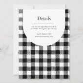 Invitation Serviette de douche carreautée à damier noir et bl (Dos)