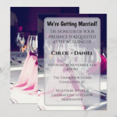 Invitation Serviette jaune élégante pour banquet de dîner de  (Devant / Derrière)