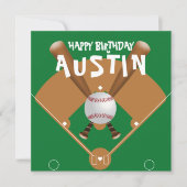 Invitation Serviettes en papier thème sports de baseball (Devant)