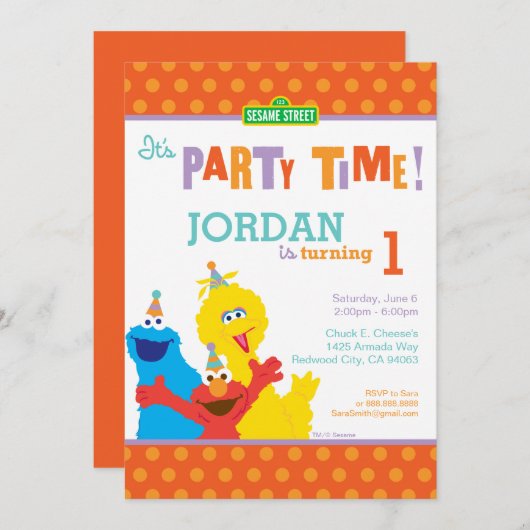 Invitation Sesame Pals Anniversaire (Devant / Derrière)