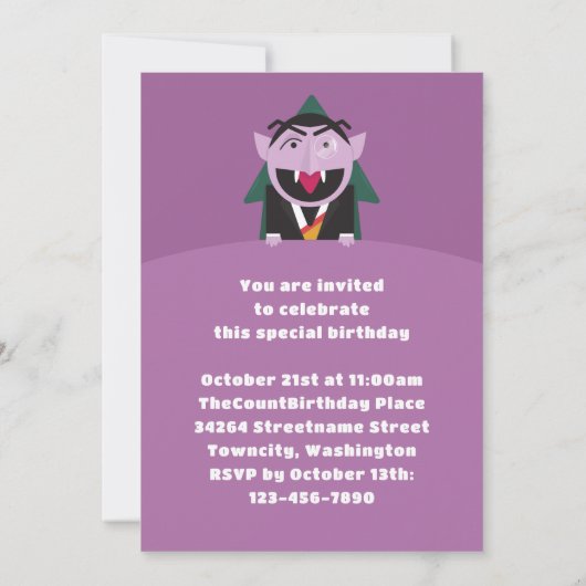 Invitation Sesame Street 3e fête d'anniversaire (Dos)